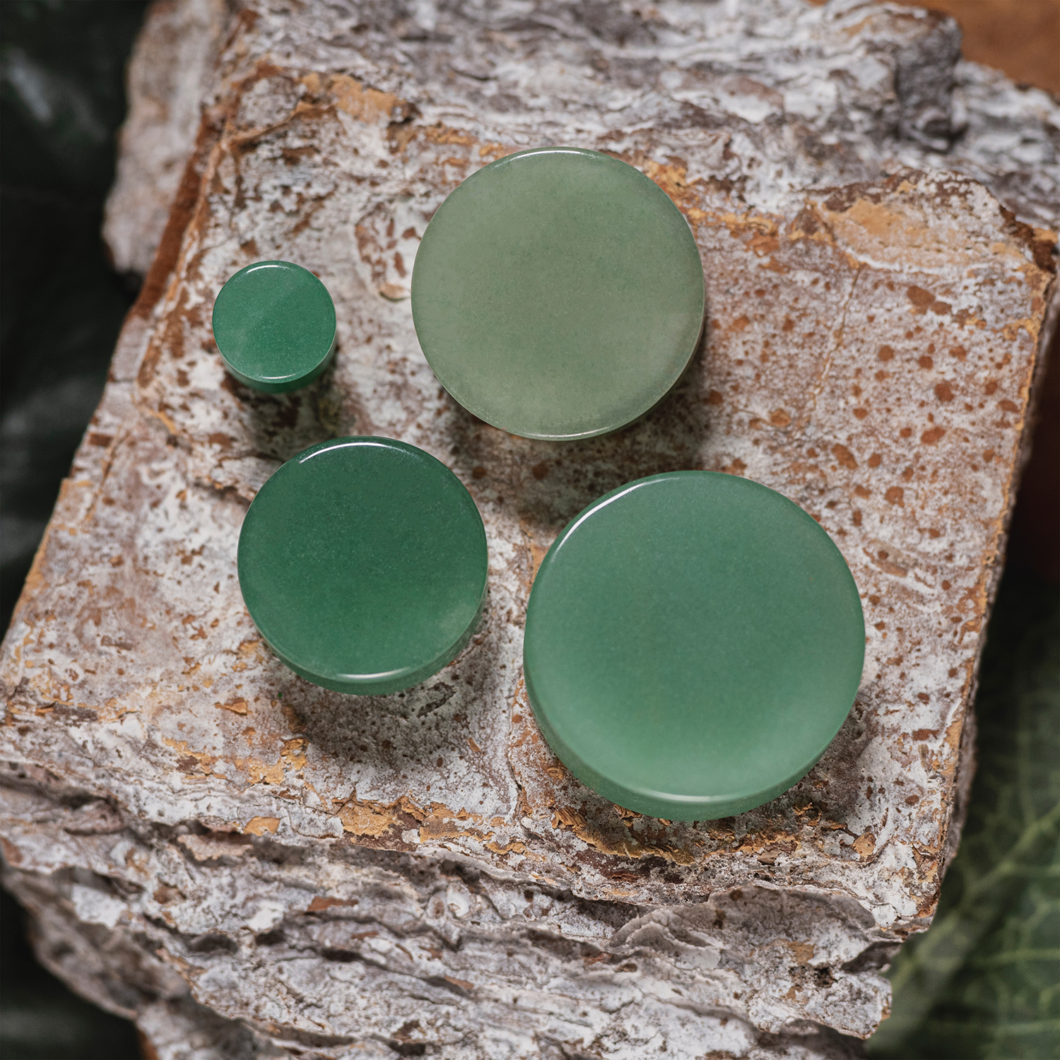 Emo  Aventurine Green Jade Stone Plug / Gauge