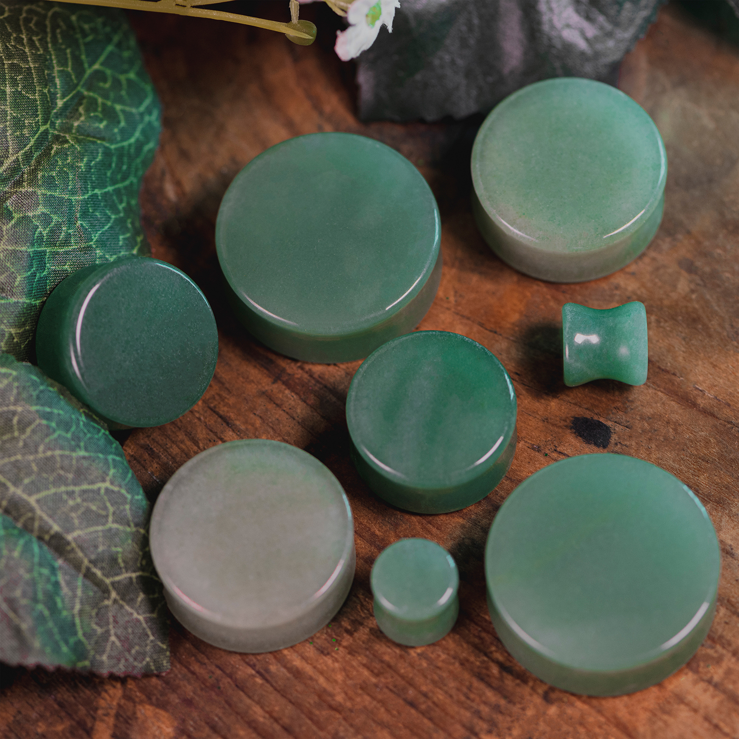 cool  Aventurine Green Jade Stone Plug / Gauge