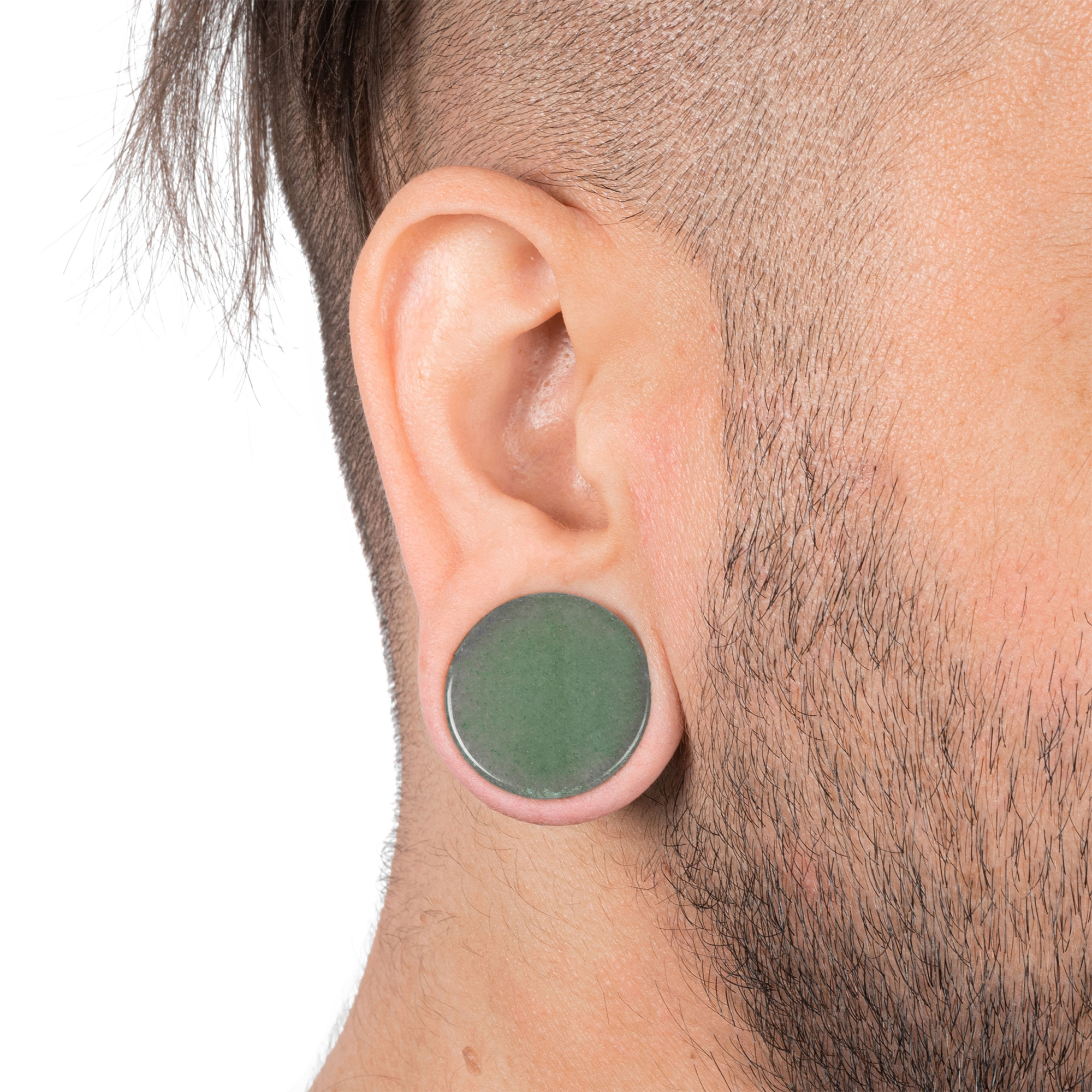 unique   Aventurine Green Jade Stone Plug / Gauge
