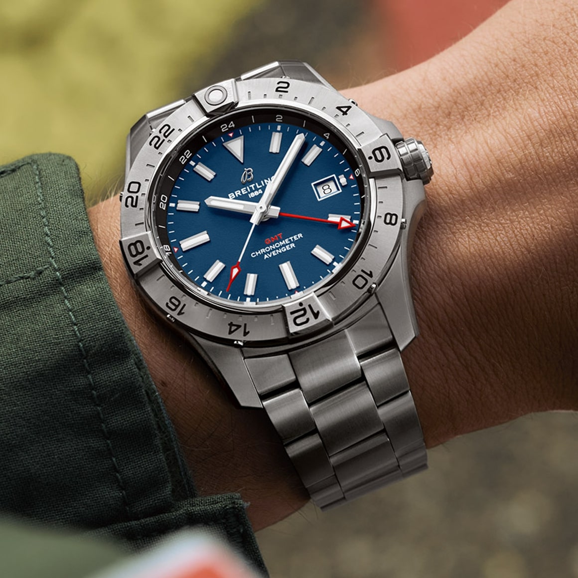 Breitling avenger gmt blue best sale