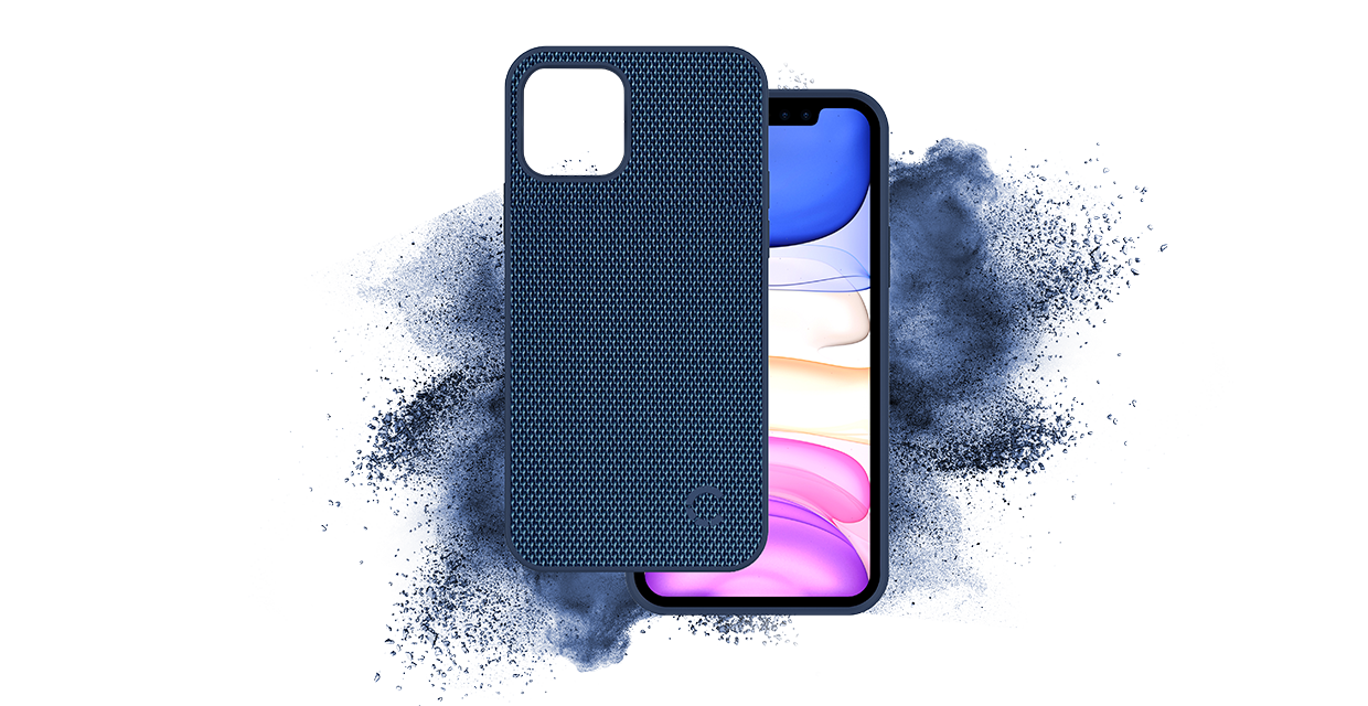 iPhone 12 Mini Slim Fabric Case Navy