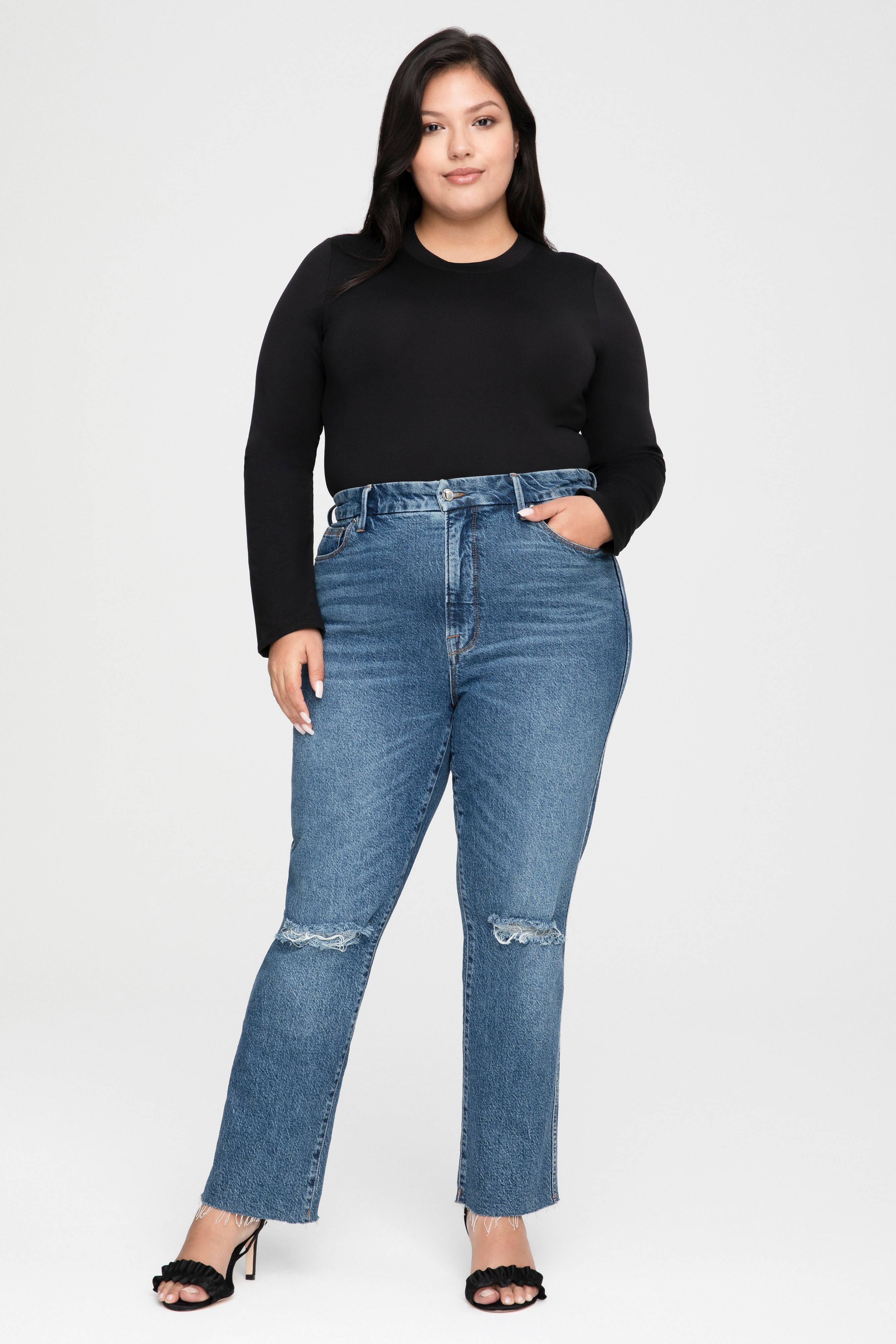 GOOD CURVE STRAIGHT JEANS | BLUE527 - GOOD AMERICAN