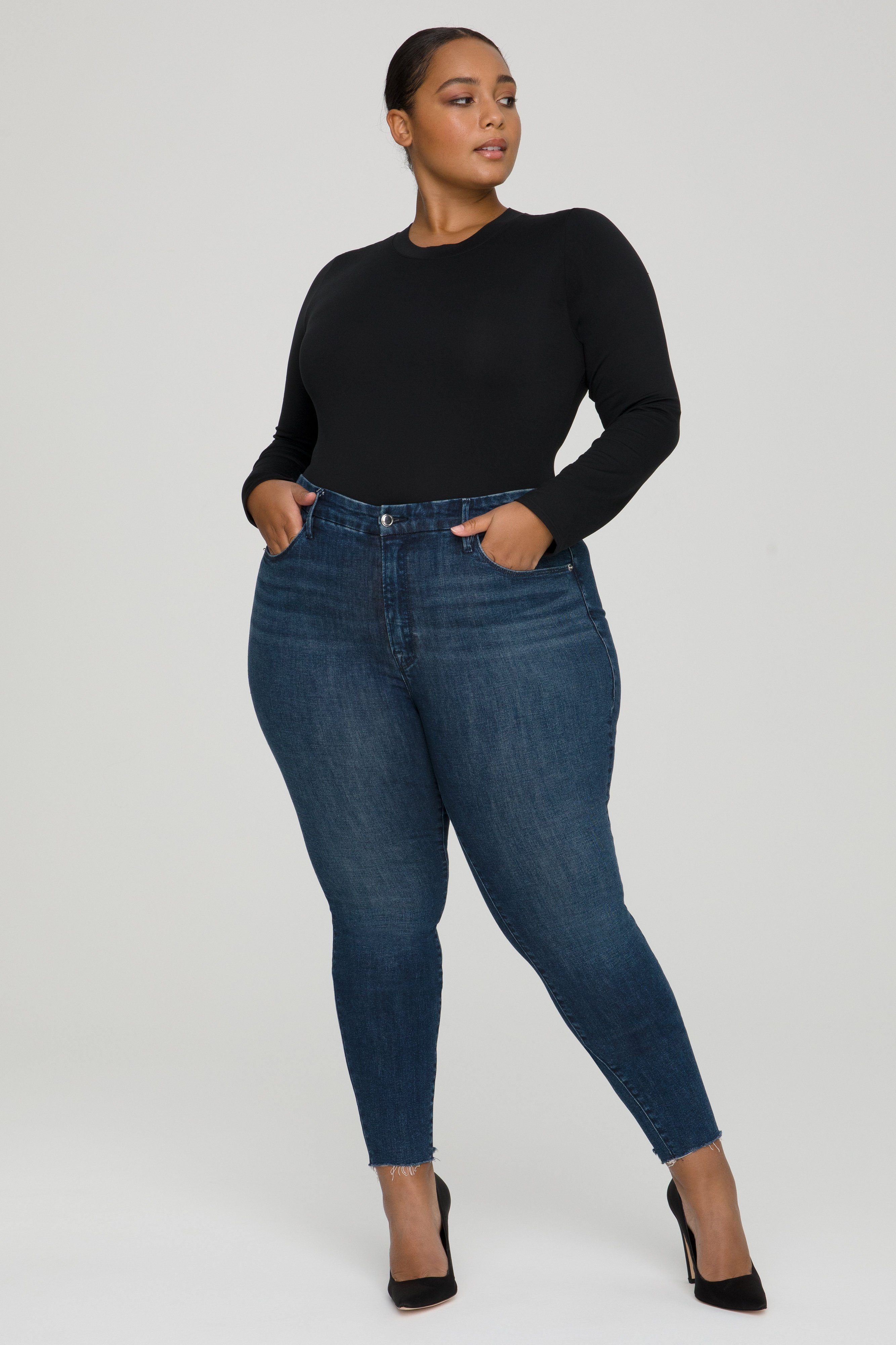 Styled With feature image for product GOOD LEGS W/ RAW CHEWED HEM | BLUE653
