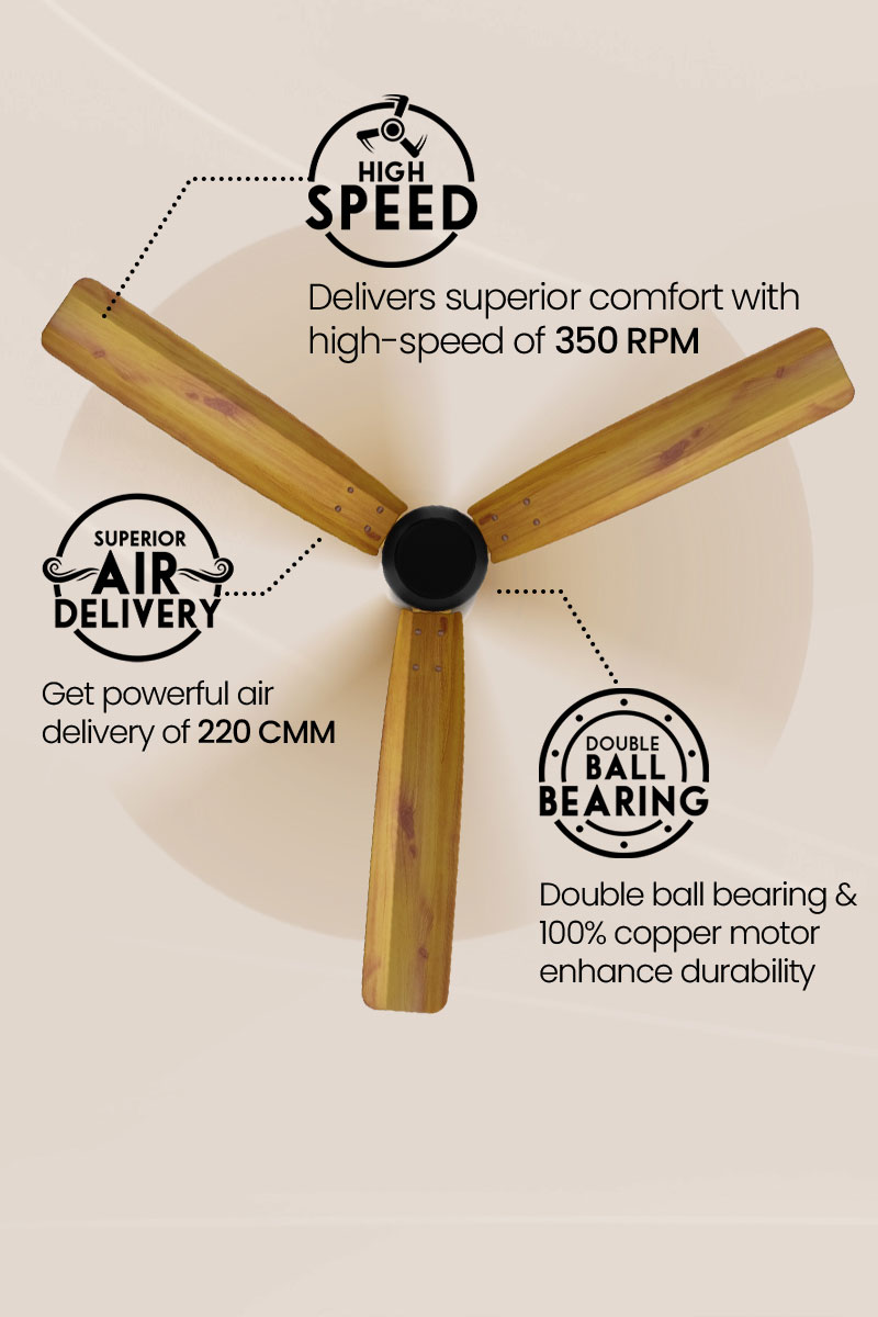 High Speed, Superior Air Delivery, Double Ball Bearing