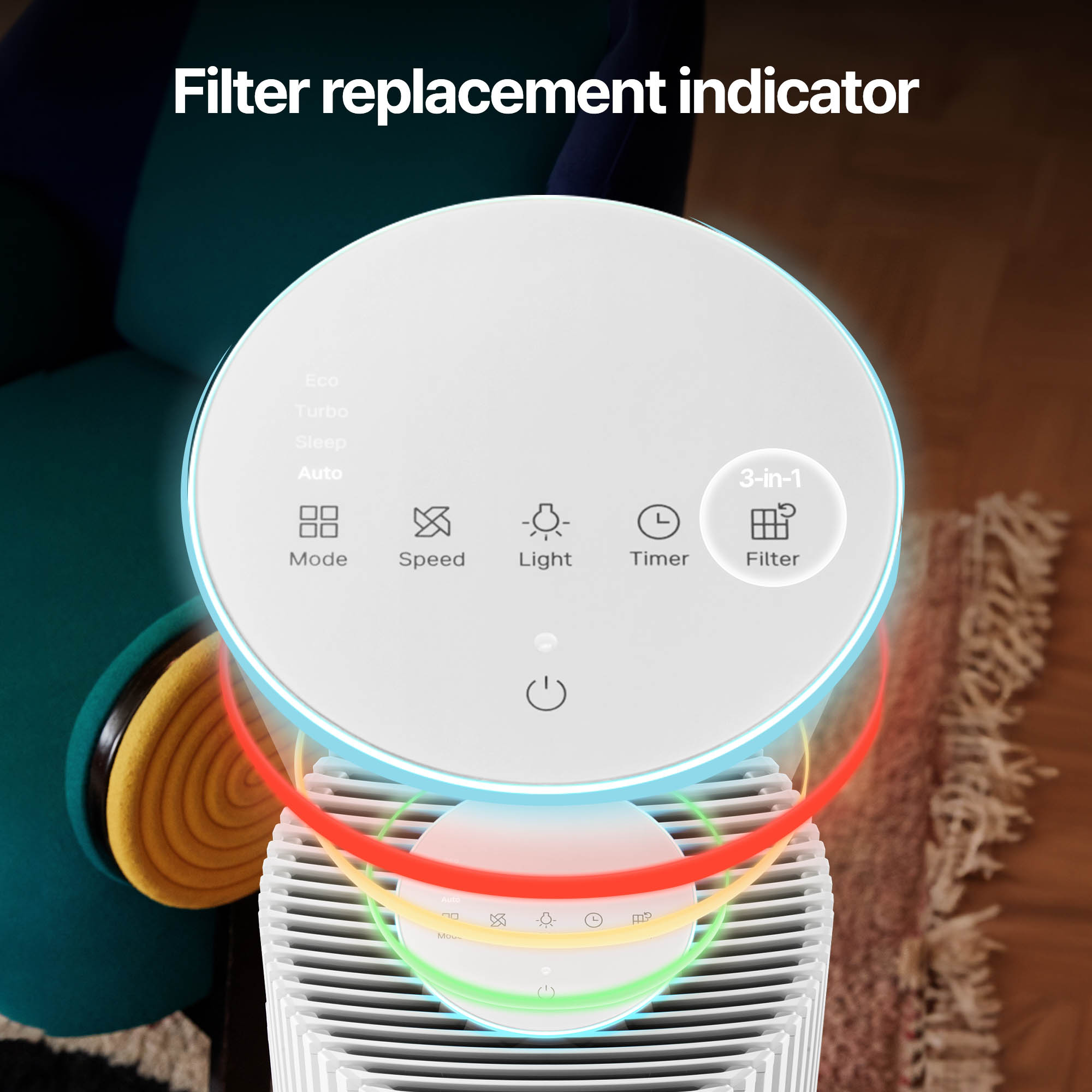 Filter replacement light lights up when filter change is needed
