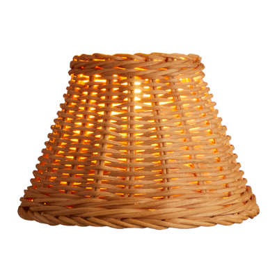 8 inch empire clip on shade in natural rattan