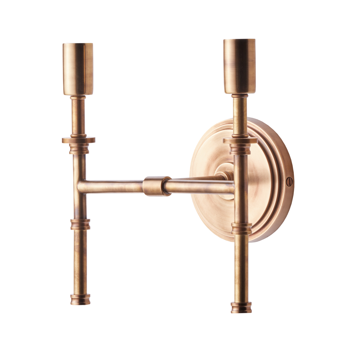 Double Chukka Wall fixture in antiqued brass