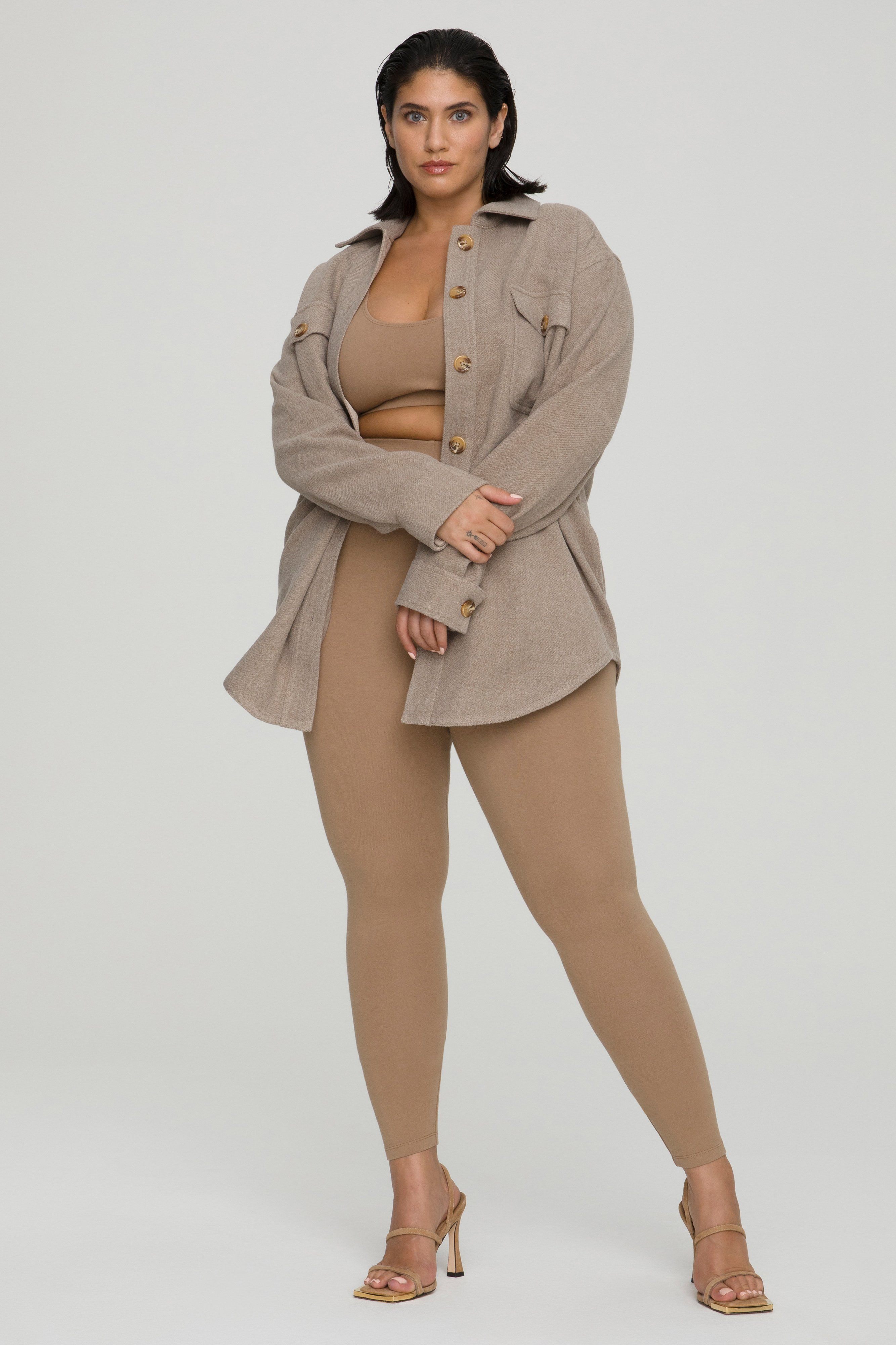 Styled With feature image for product OVERSIZE WOOL SHACKET | HEATHERED SEPIA002