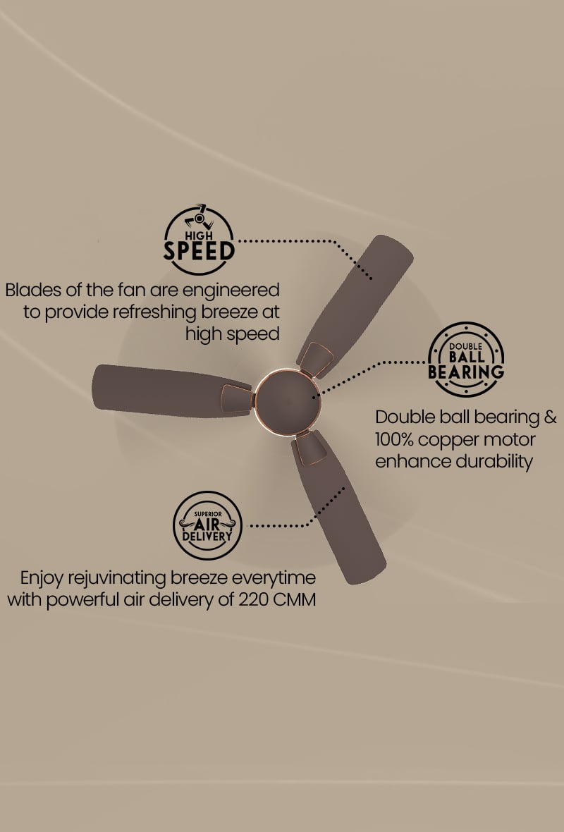 High Speed, Superior Air Delivery, Double Ball Bearing