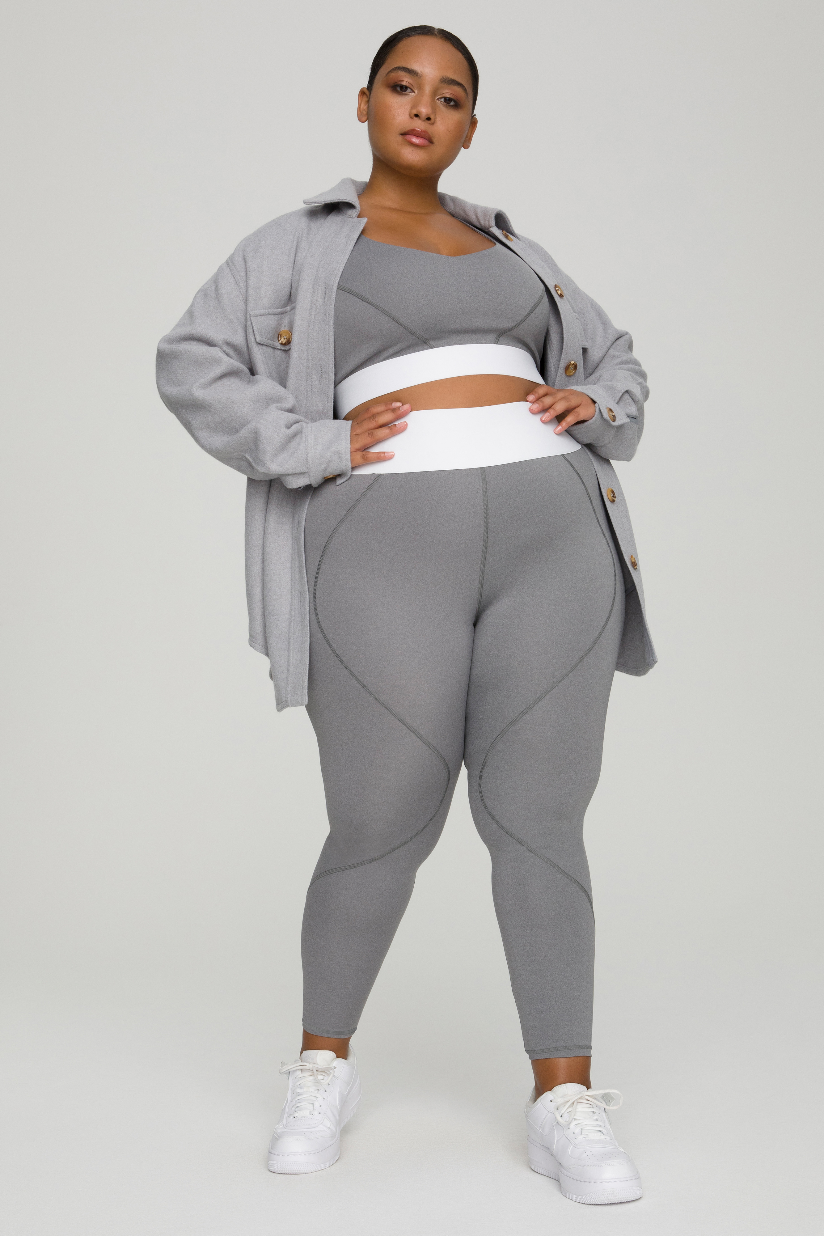 Styled With feature image for product ACTIVE ESSENTIAL ICON LEGGING | HEATHER GREY001