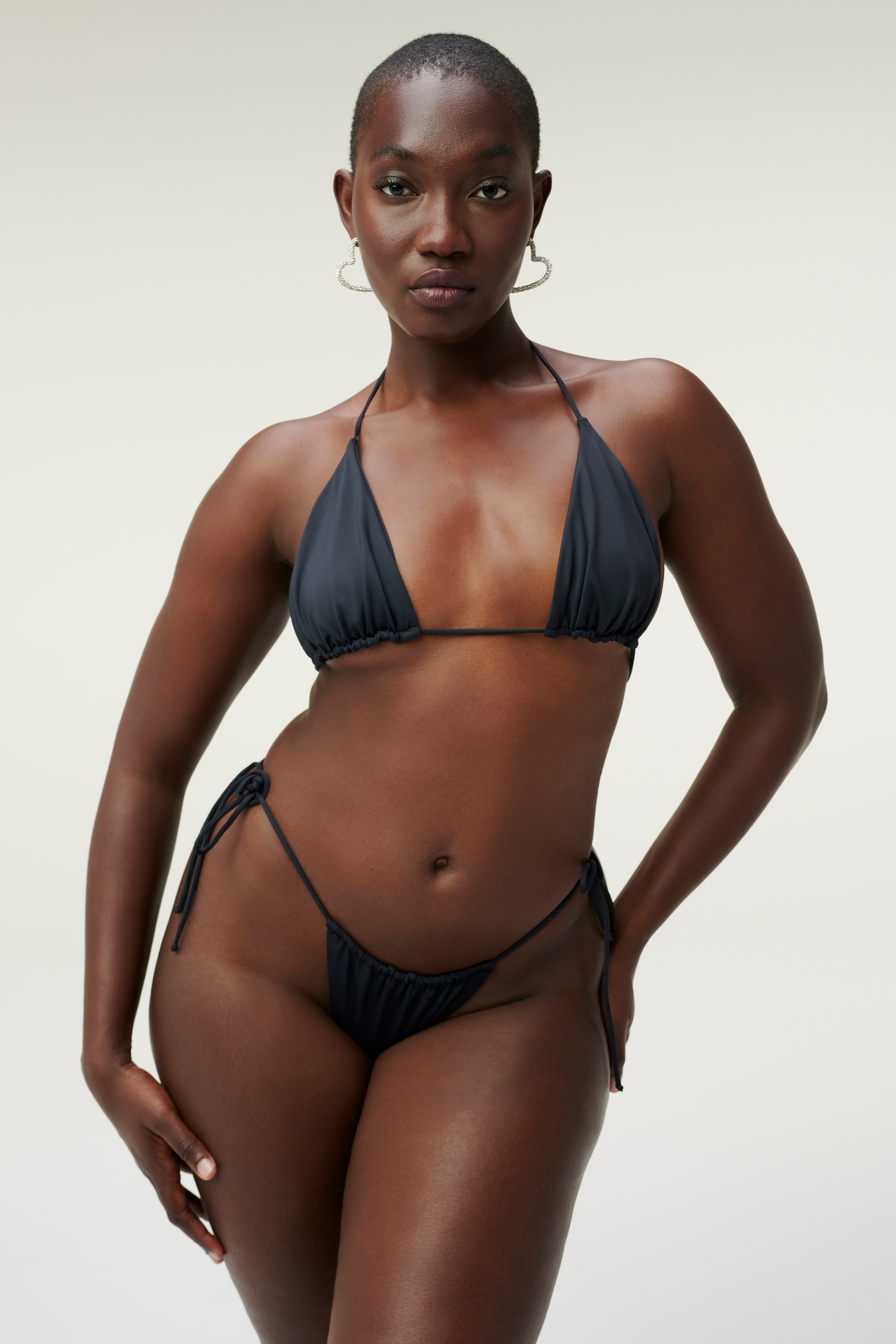 TINY TIES TOP in BLACK001 styled with our TINY TIES BOTTOM in BLACK001,