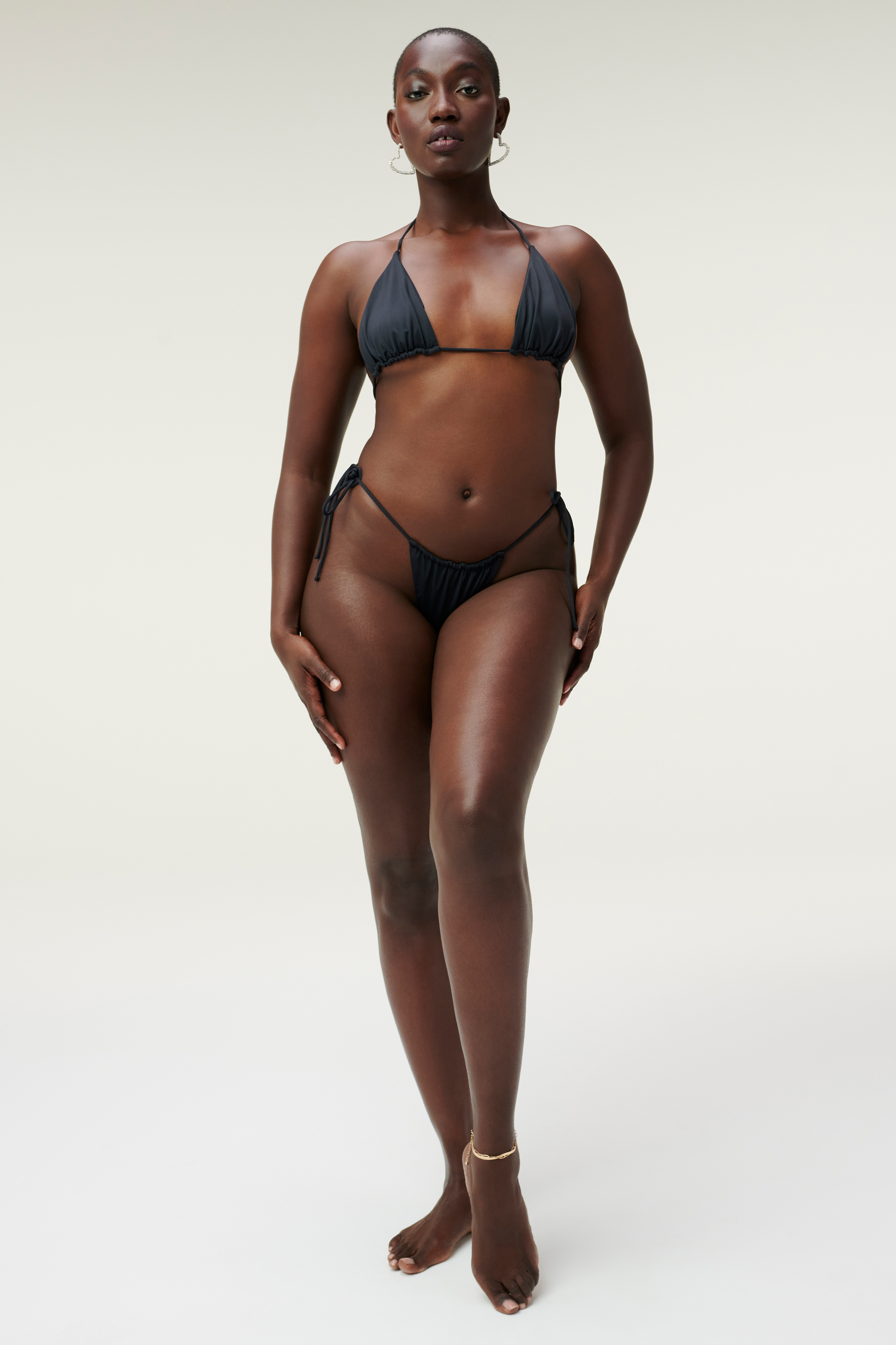 TINY TIES BOTTOM in BLACK001 styled with our TINY TIES TOP in BLACK001,