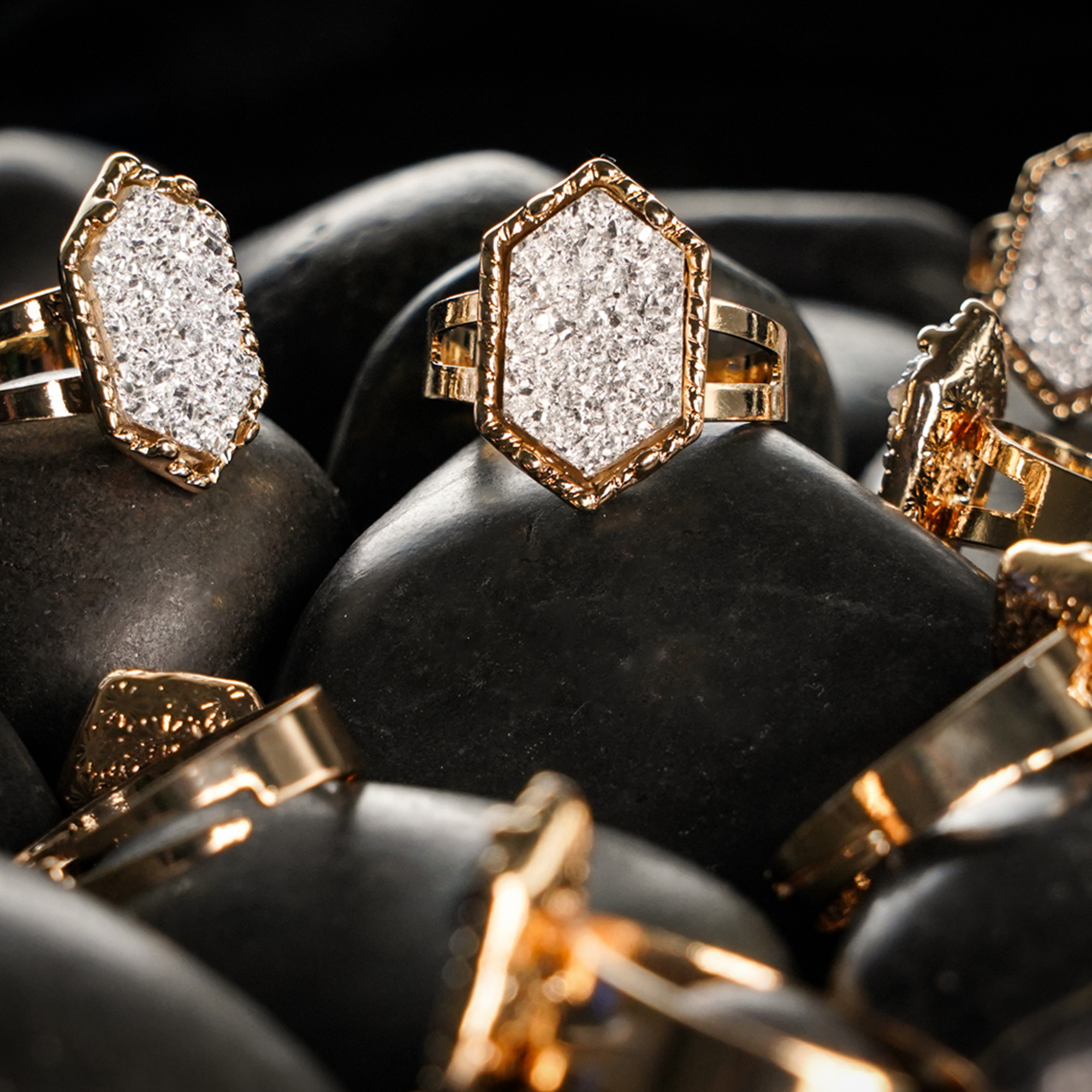 Custom Plugs - SIlver & Gold Druzy Ring Silver & Gold Druzy Ring