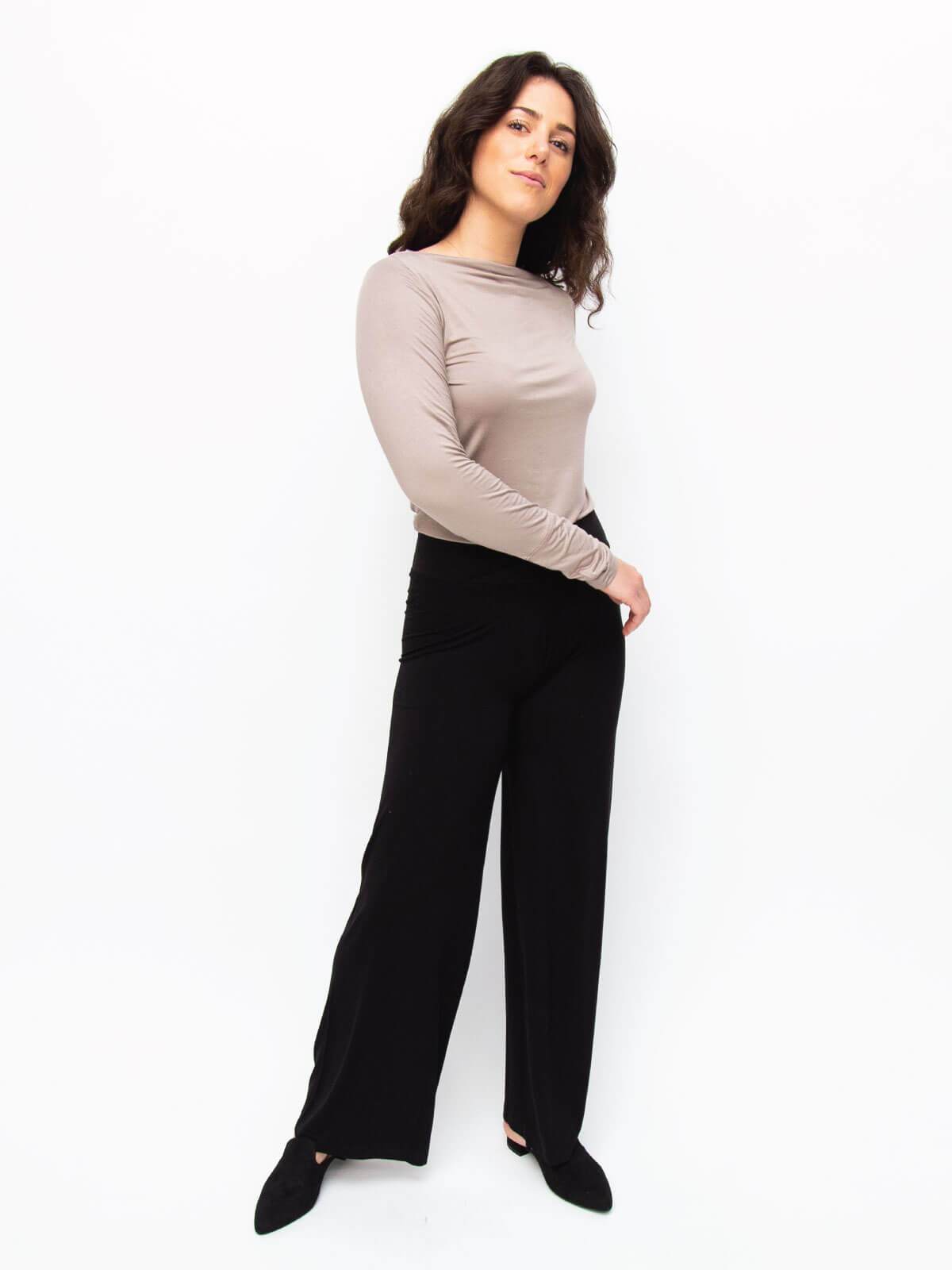 treesilk boatneck long sleeve top - machine washable silk