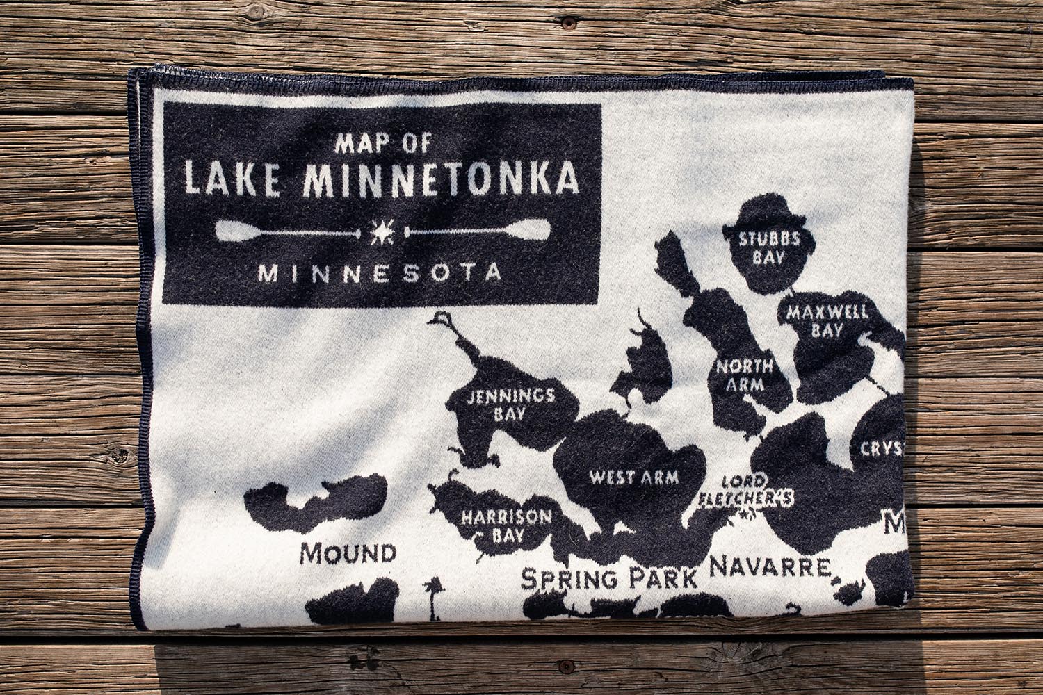 image of Lake Minnetonka Map Wool Throw