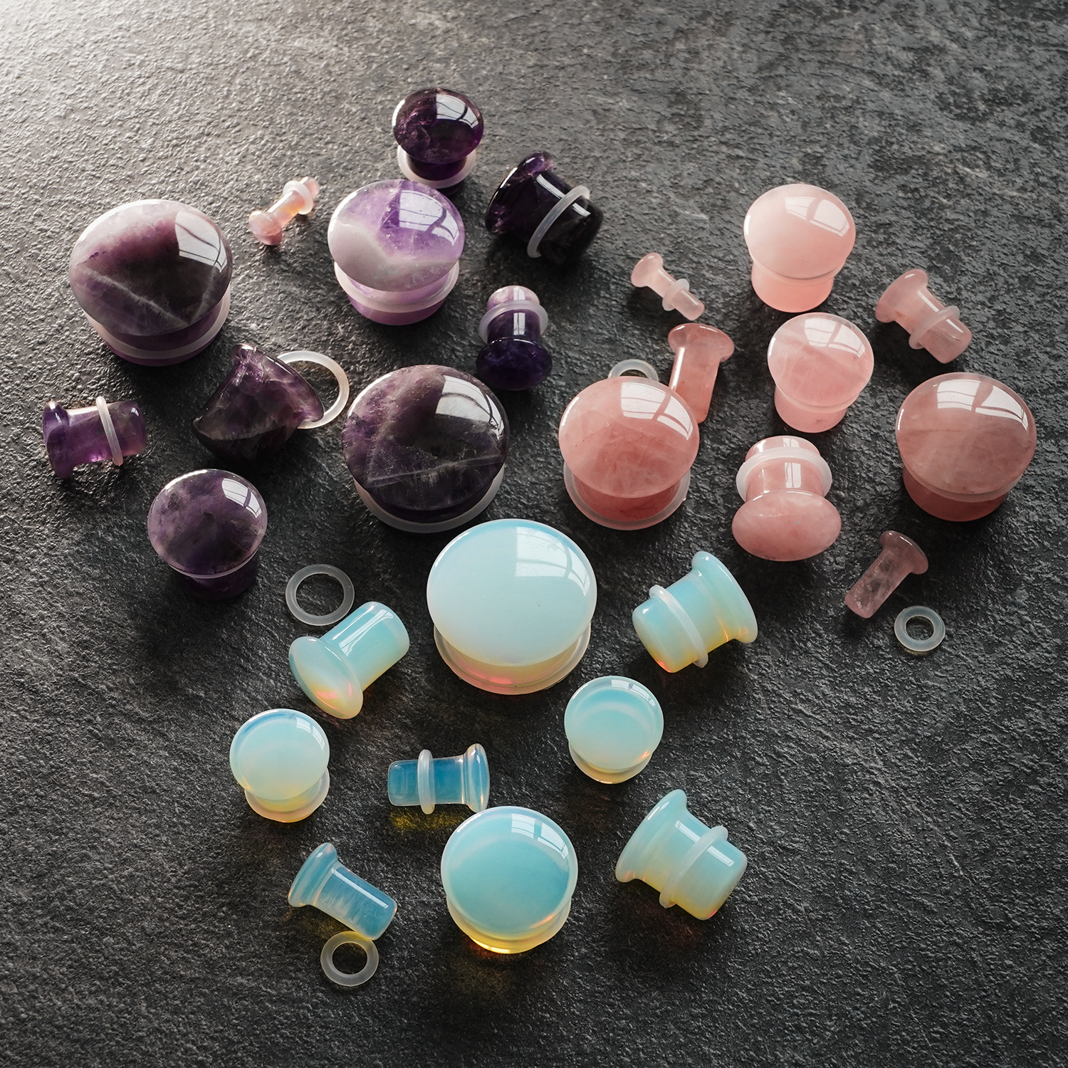  Amethyst Single Flare Stone Plug / Gauge
