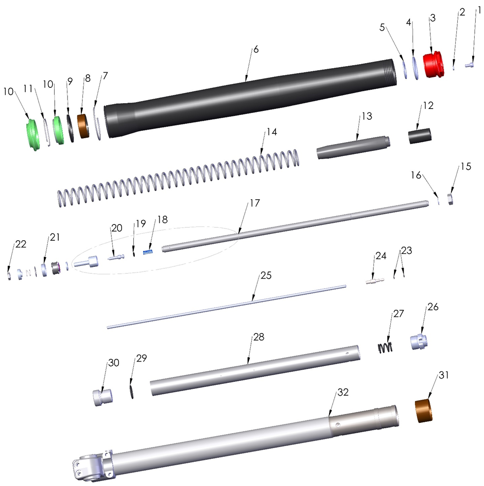 FORK - LEG ASSEMBLY - NON BRAKE SIDE
