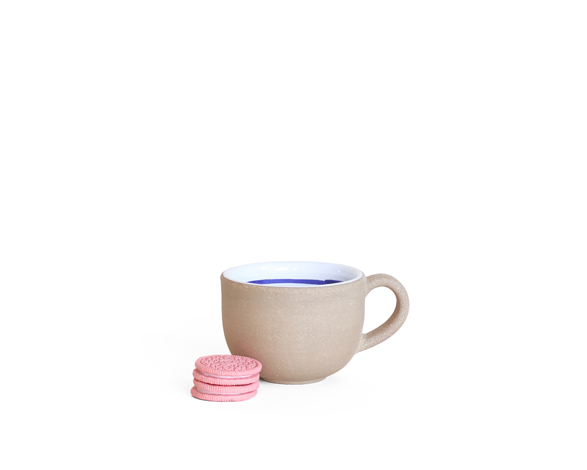 Coffee Cup- Dark Brown / Sage