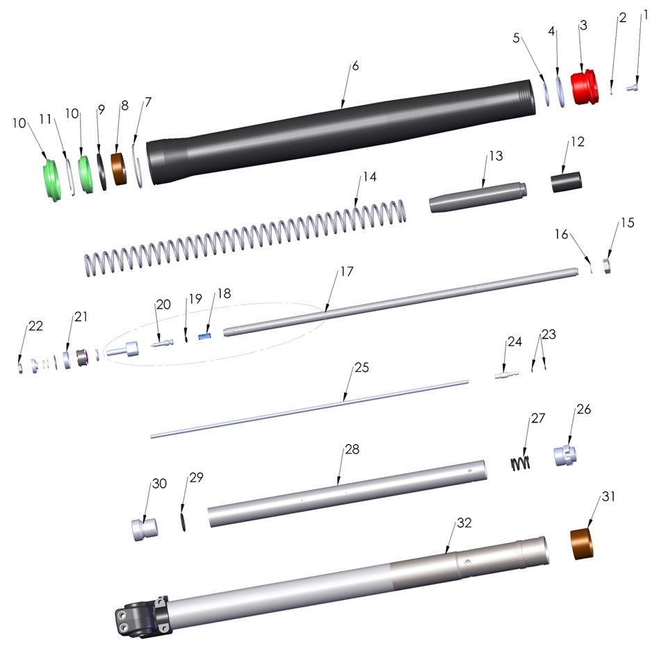 FORK - LEG ASSEMBLY - NON BRAKE SIDE