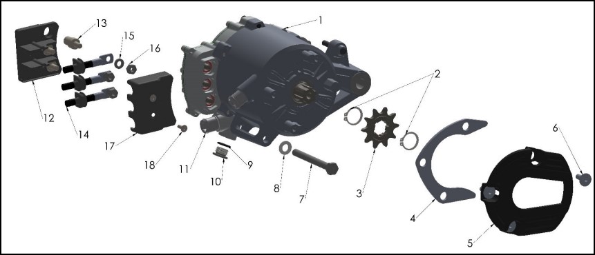 MOTOR - EXTERNAL - SPROCKET SIDE