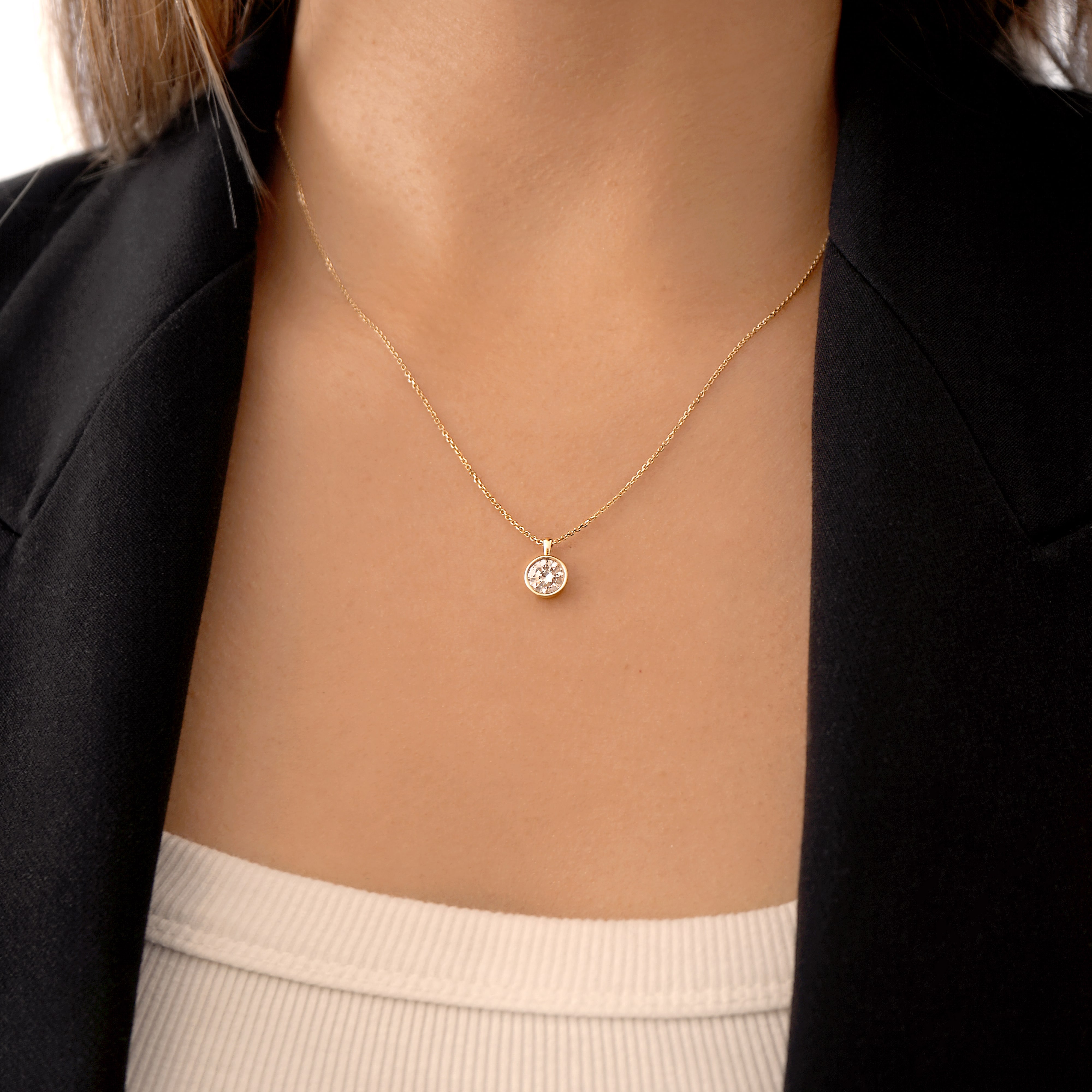 ❁ ete 一粒ダイヤ ネックレス ❁ Lab-Grown Diamond Solo X Necklace Add-On | idyl