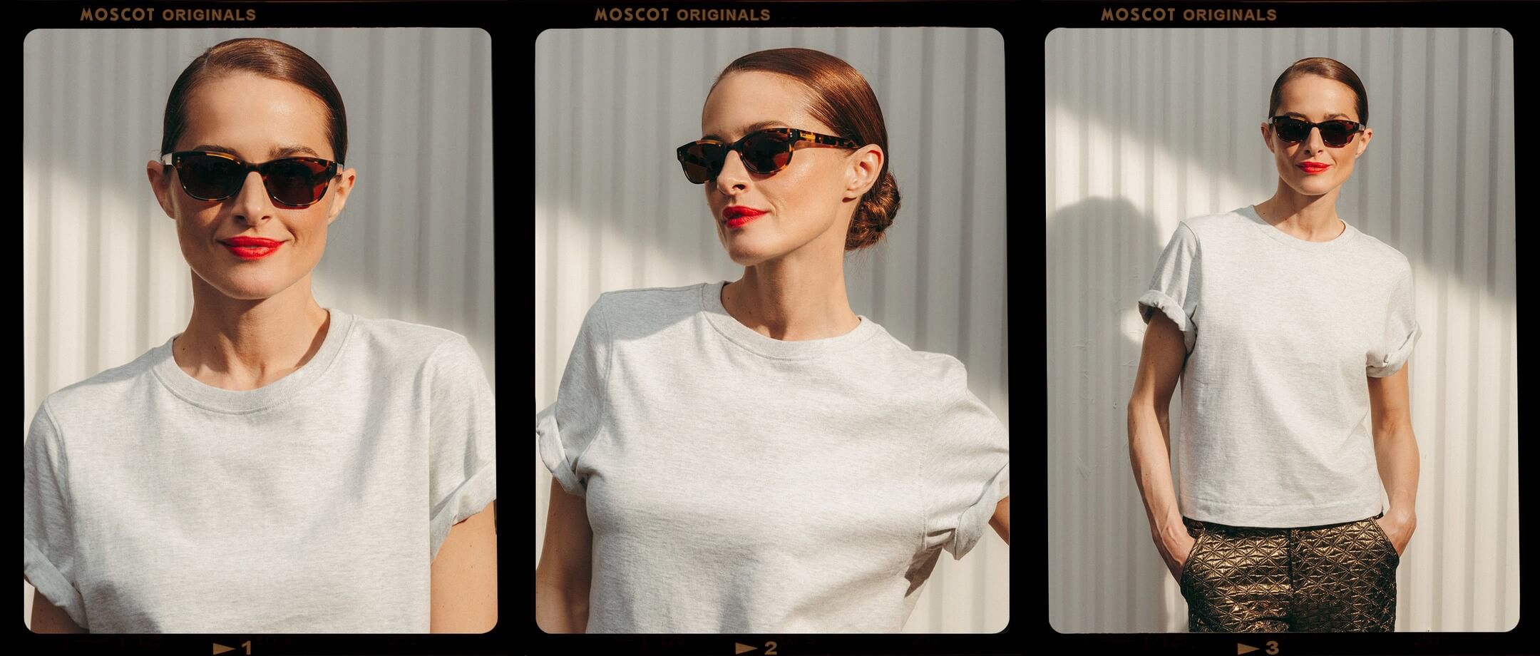  Model is wearing The BREN SUN in Classic Havana in size 51 with Cosmitan Brown Polarized Glass Lenses 