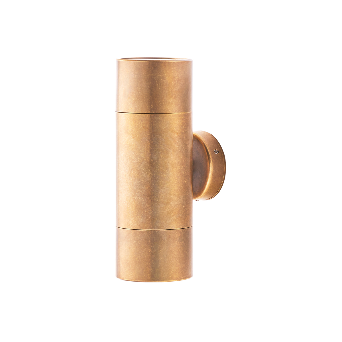 Large Portreath IP65 up and down pillar light in aged brass