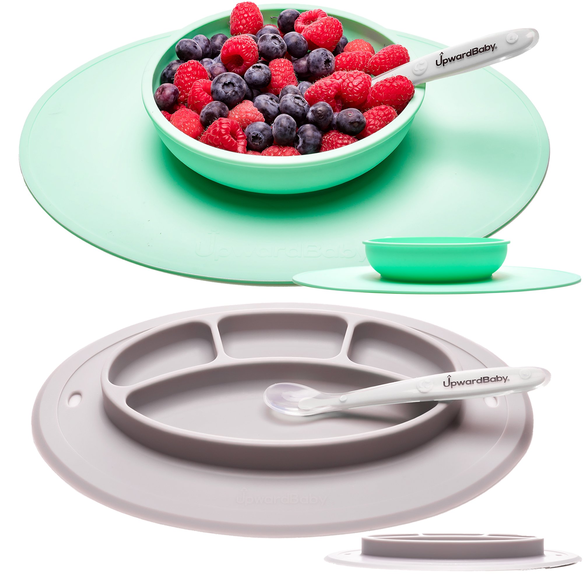 Upward Baby Silicone Bowl 3Pc Set With Spoon Multi, one size - Harris Teeter