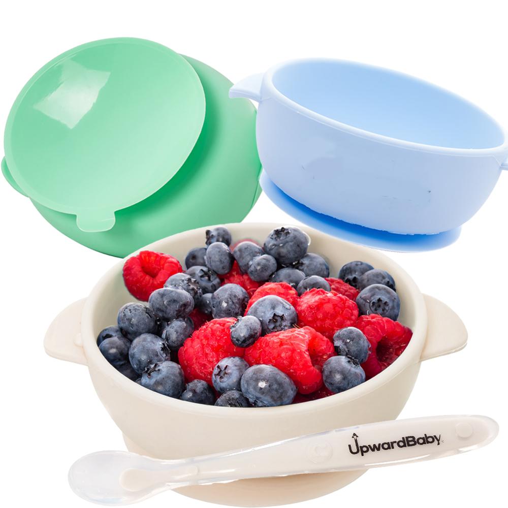 Generic 4 Pieces Silicone Baby Spoons and 1piece Silicone Bowl