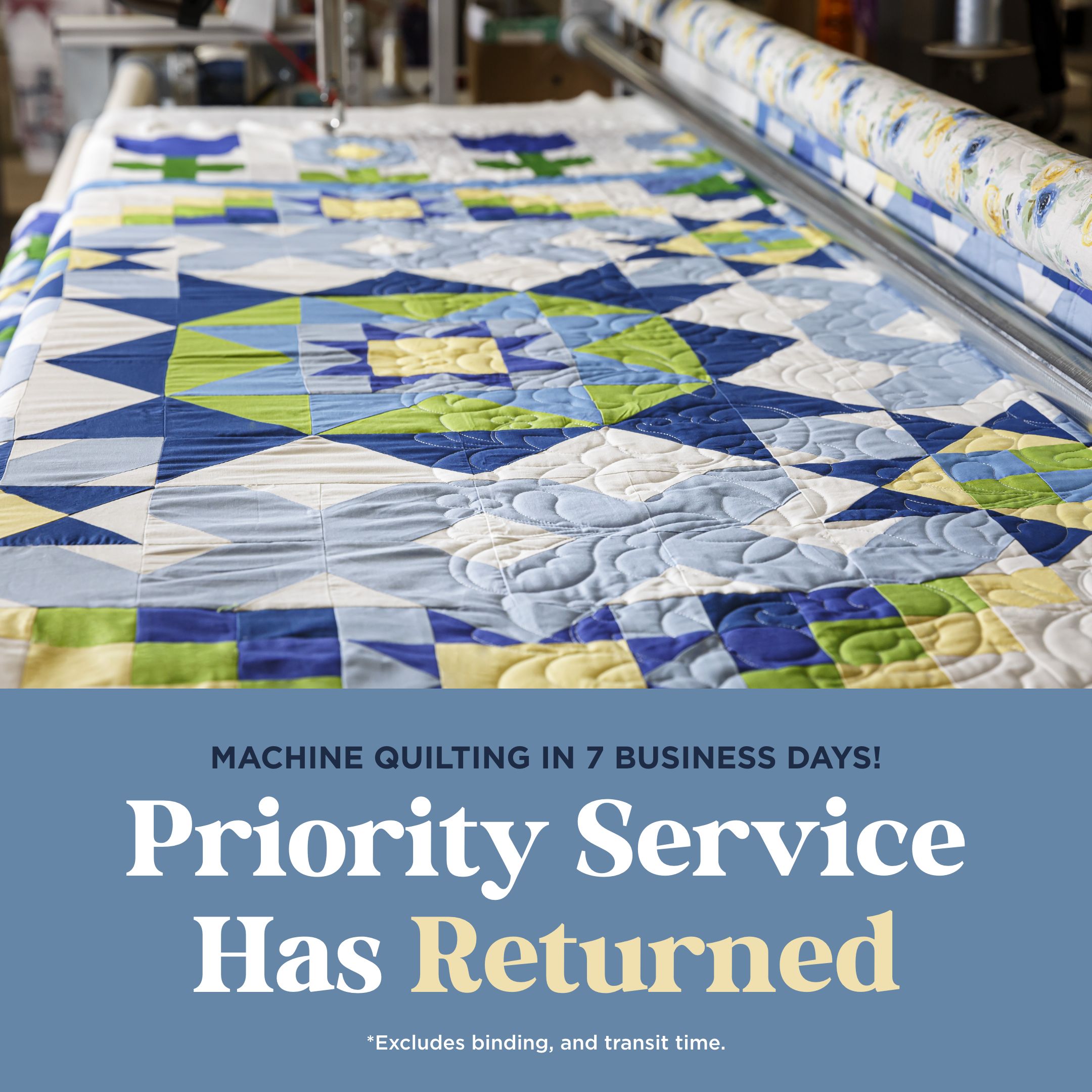 Missouri Star Machine Quilting services offer edge-to-edge quilt finishing at a great price! Choose from 100s of patterns to finish your quilt project.