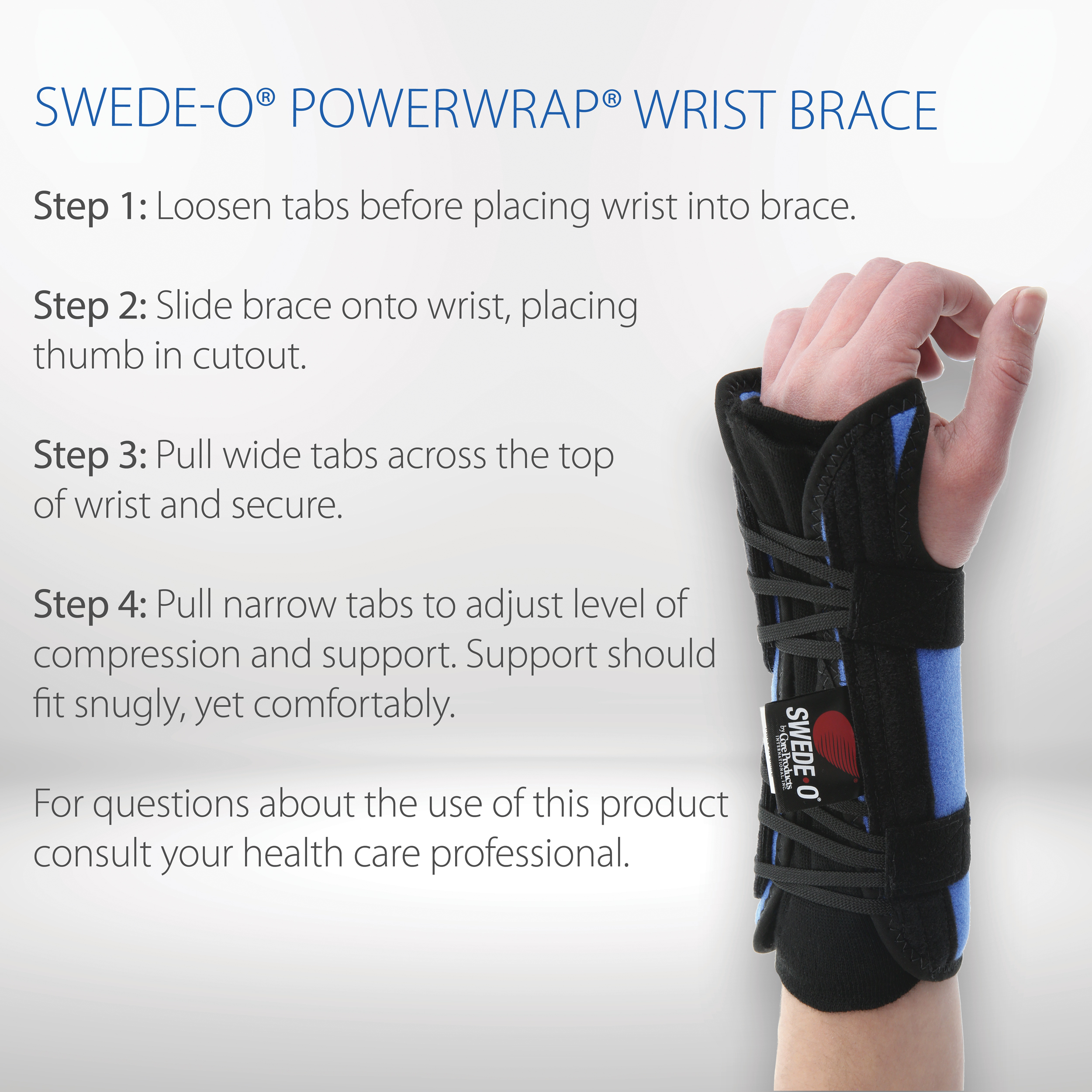 Swede-O PowerWrap Wrist Brace  Help Relieve Pain & Discomfort