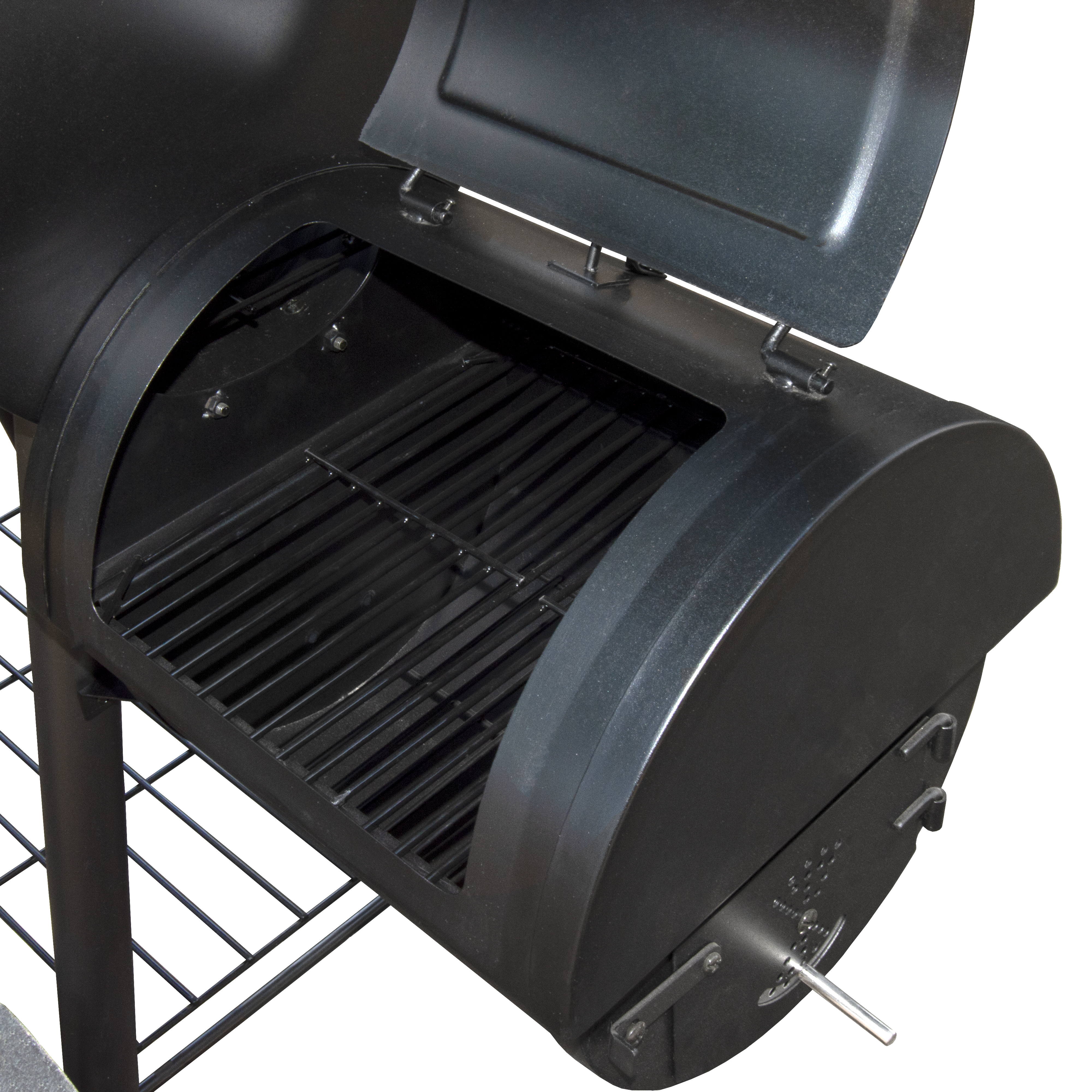 Smoking capability with offset smoker.