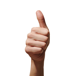 Hand thumbs up