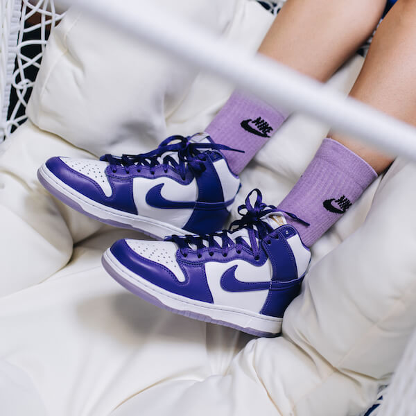 purple high dunks