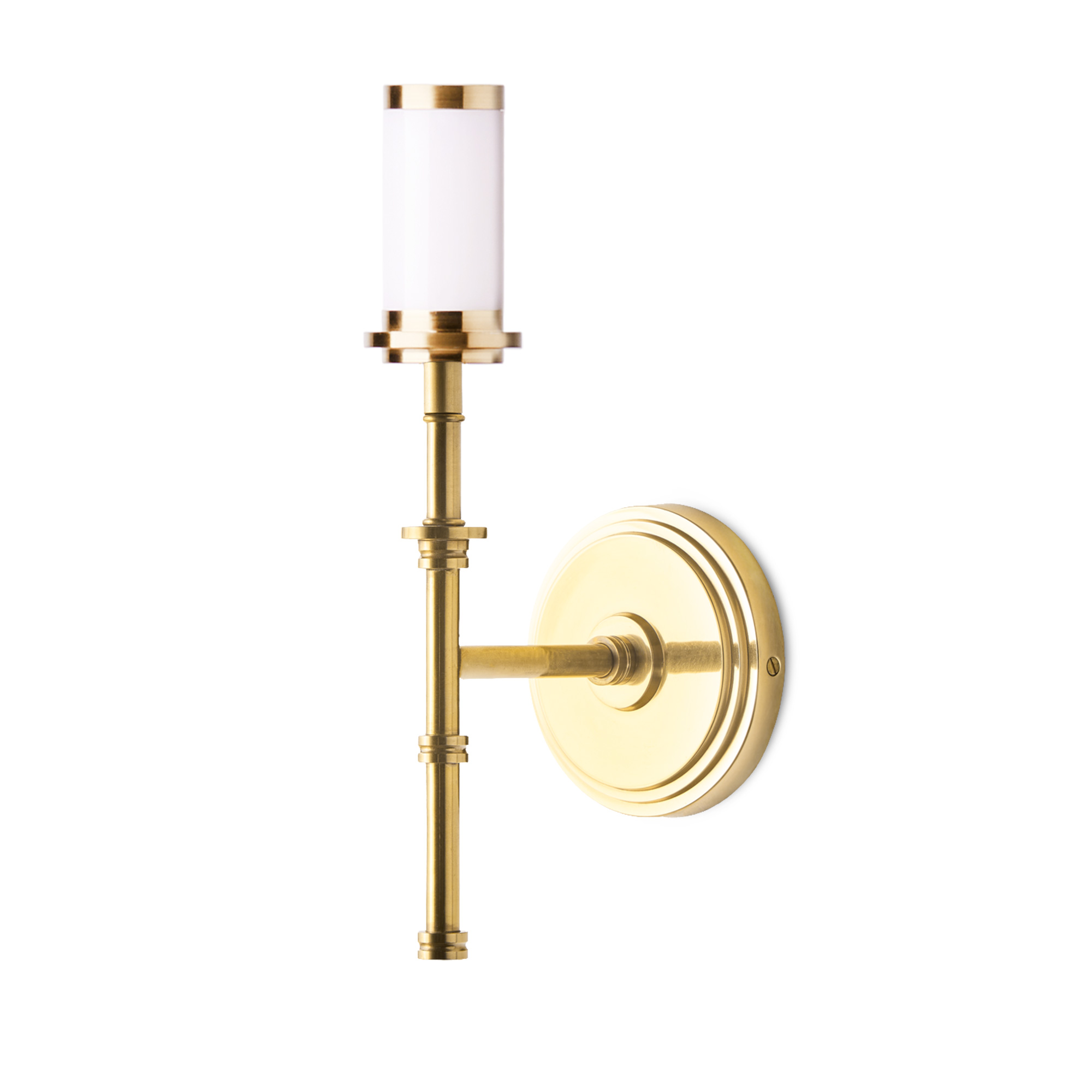 Single Chukka cordless wall fixture in antique brass