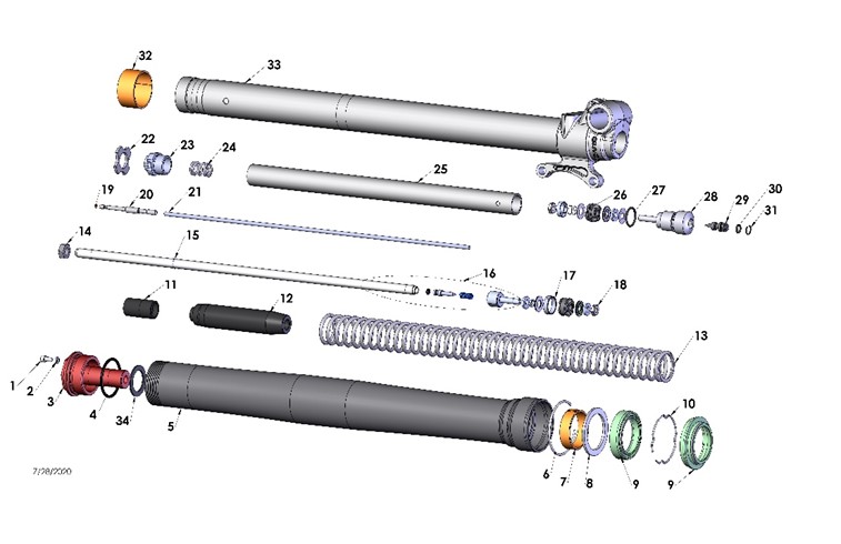 FORK - LEG ASSEMBLY - BRAKE SIDE