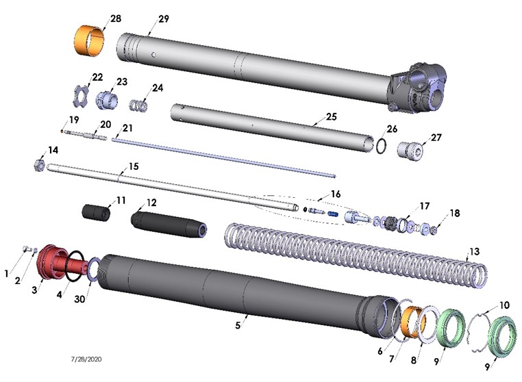FORK - LEG ASSEMBLY - NON BRAKE SIDE