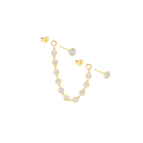 【HYERES LOR】24FW★ Essence Lab Diamond NEW Halo NC S 14K Lab-Grown Diamond Esme Earring Add-On | idyl