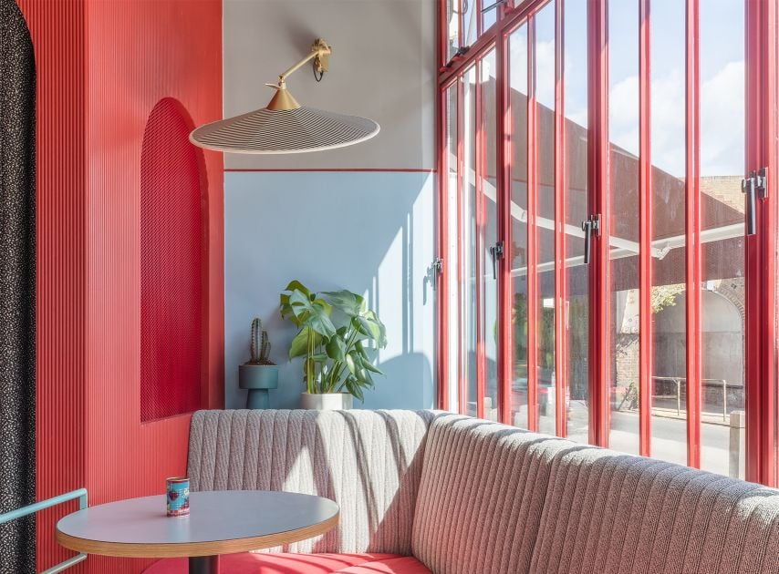 A sky blue wall painted with Bedford Square No.229

