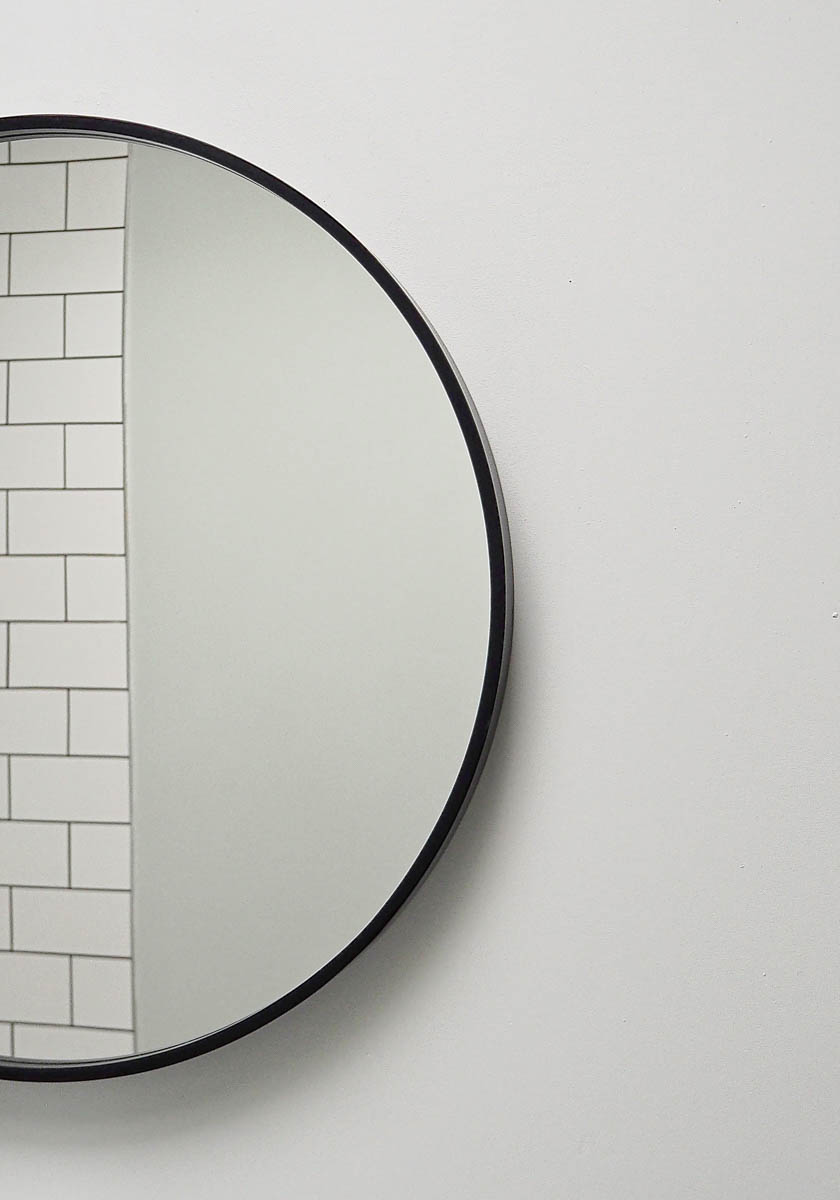 Light Grey Green walls behind a mirror, painted with Chiswick No.100

