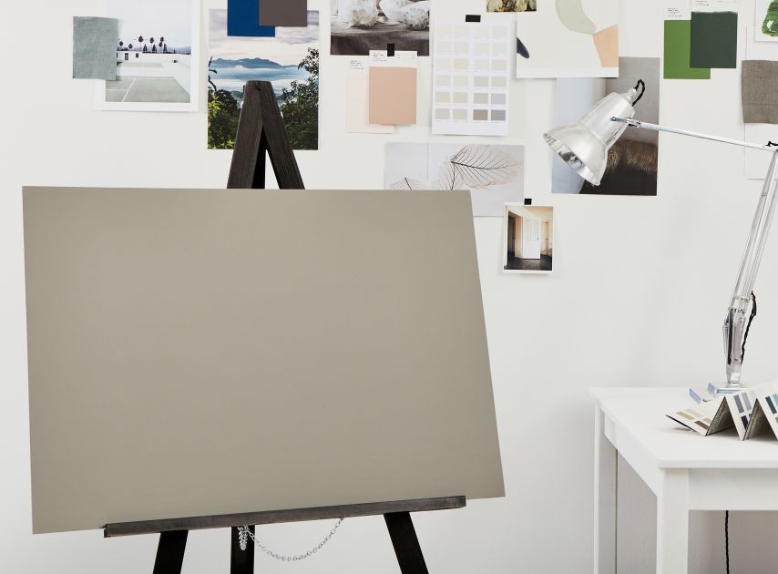 A Chalky Grey canvas painted with Empire Grey No.171

