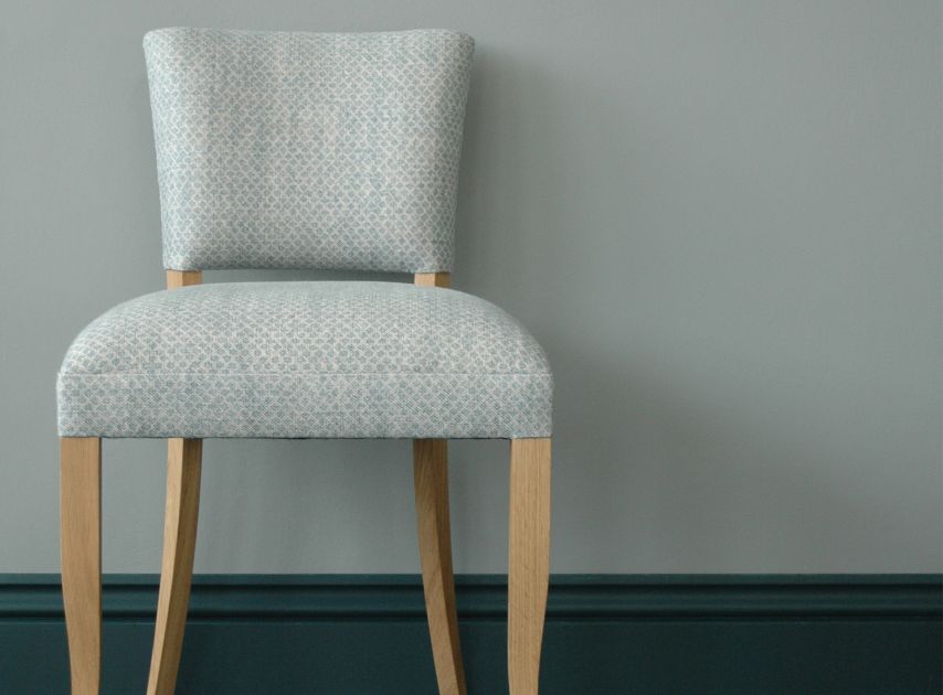 Light blue grey walls painted with Mews Blue No.98

