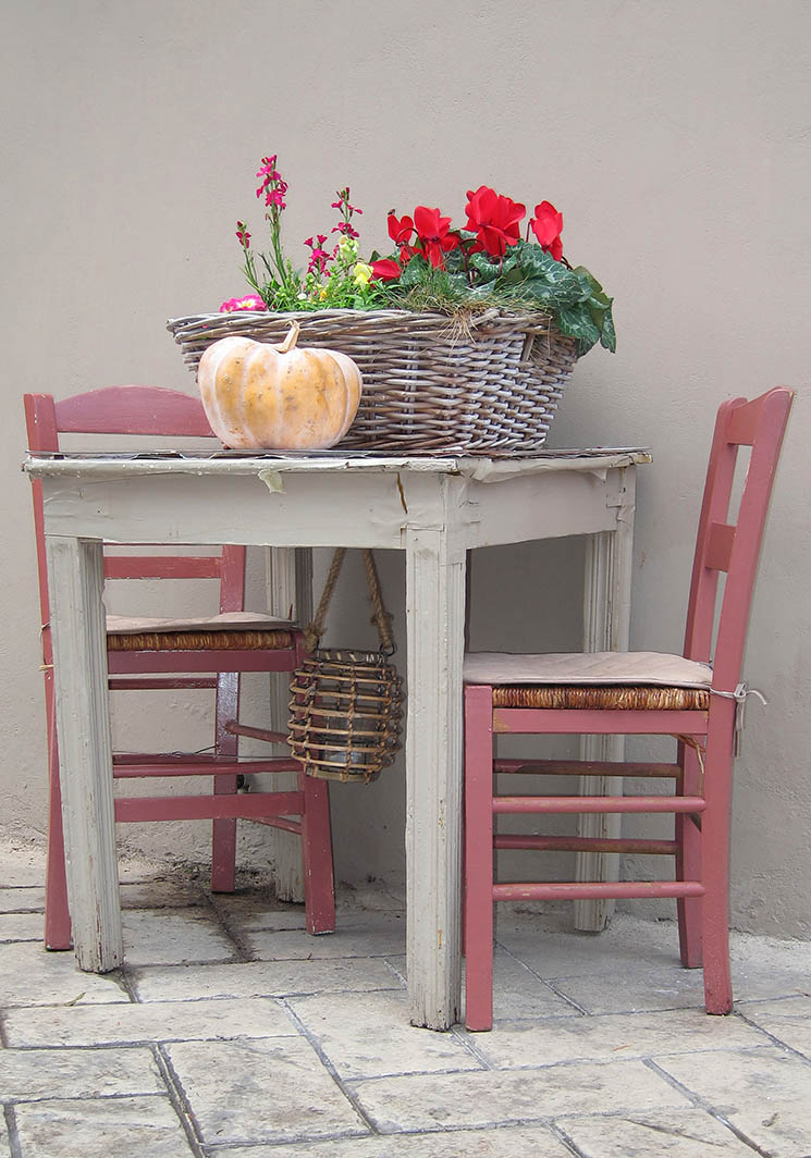 Dusty red chairs painted with Mortlake Red No.290 