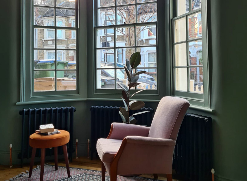 Sage Green walls painted with Myrtle Green No.168

