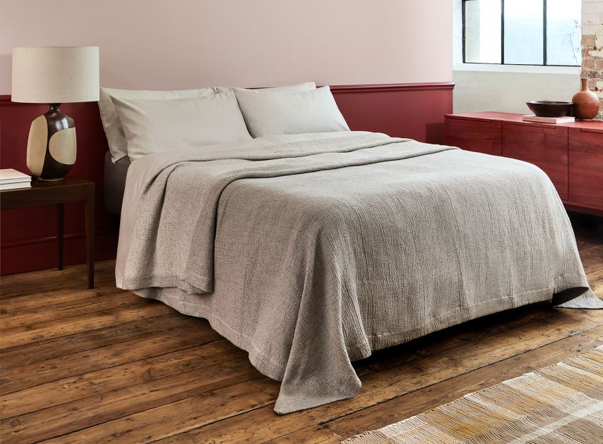 Ruby Red lower bedroom walls painted with Theatre Land No.282

