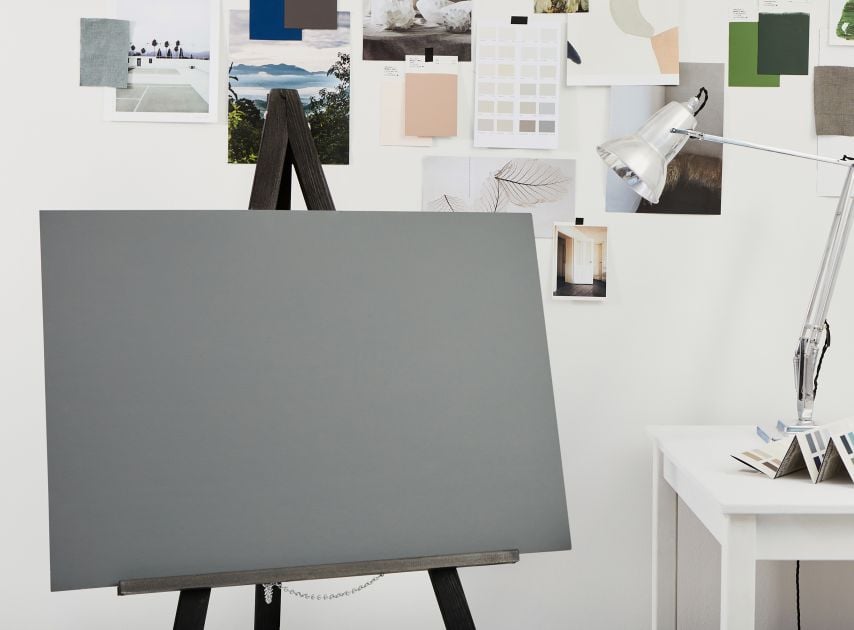 A Lead Grey canvas painted with FTT-014