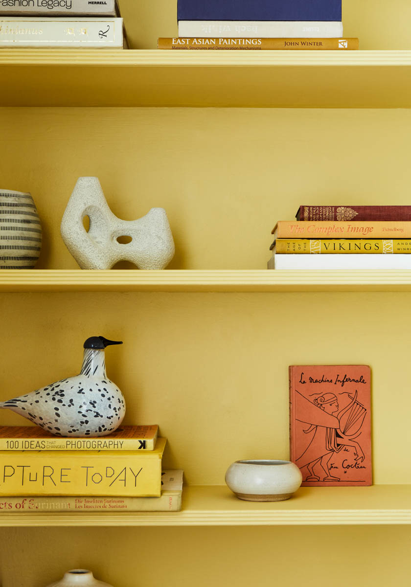Sunshine Yellow shelving painted with Beehive Place™ No.140 