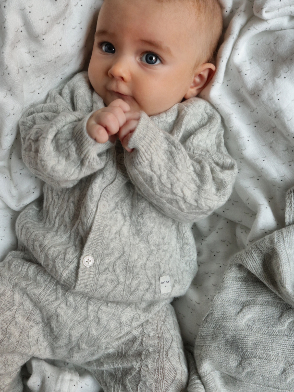 baby boy wearing cashmere set