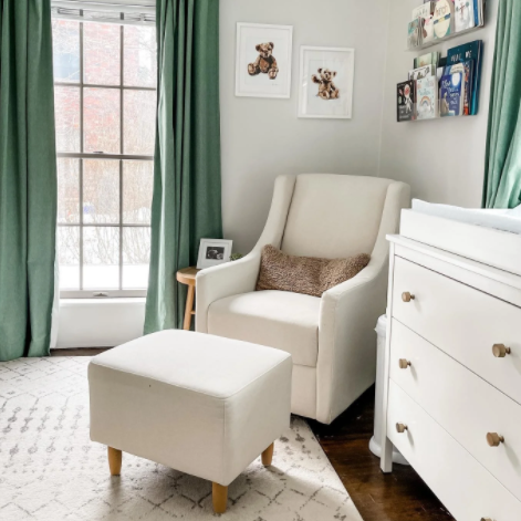 Babyletto toco swivel top glider and stationary ottoman