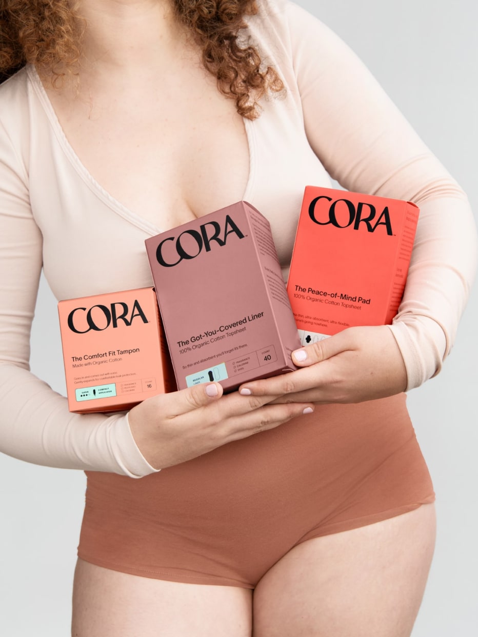  Cora Ultra Thin Organic Cotton Women's Panty Liners (New Organic  72) + Period Underwear (Medium 1 Pack) : Health & Household
